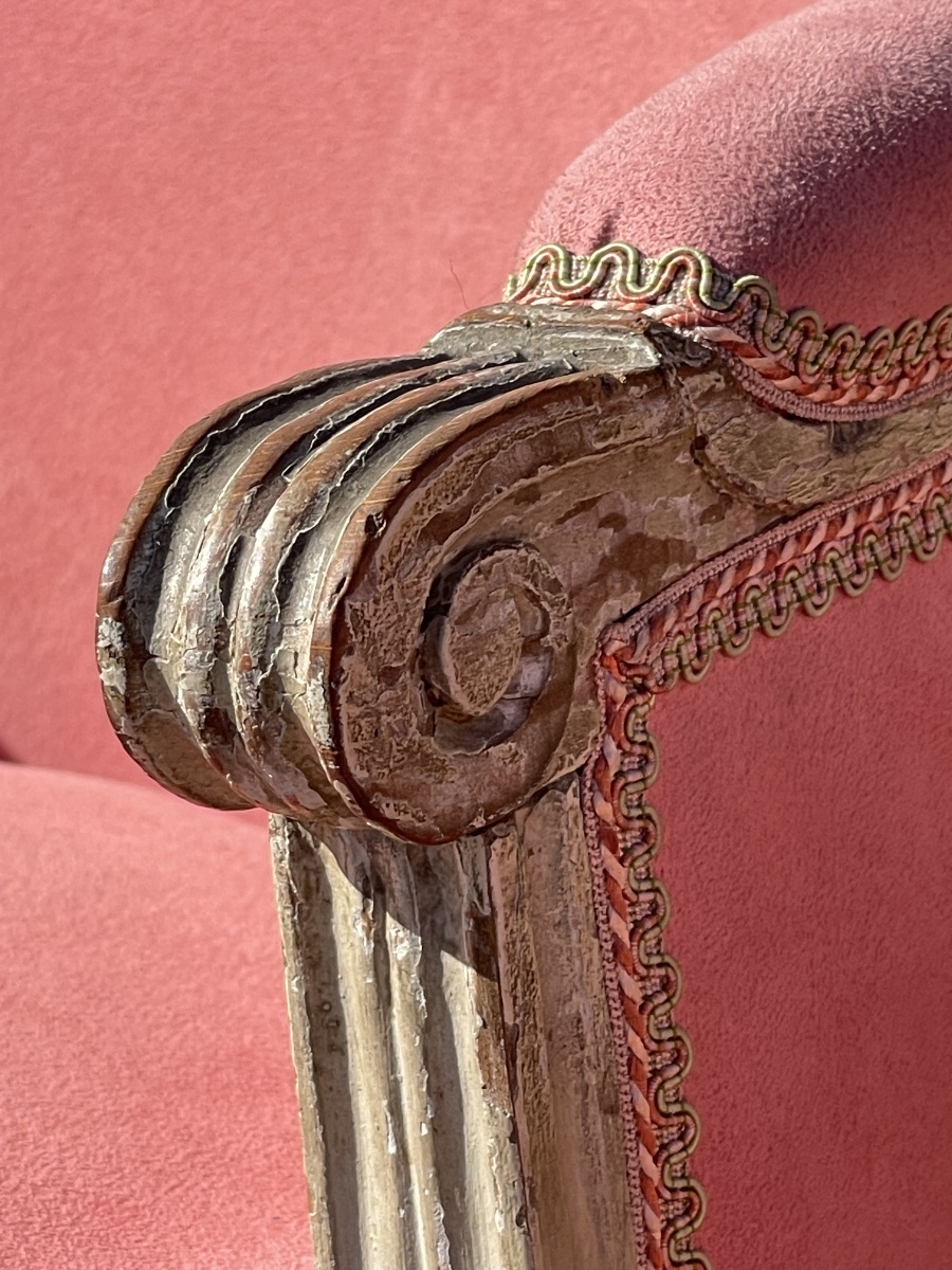 18th Century - Pair Of Louis XVI Period Bergères-photo-2