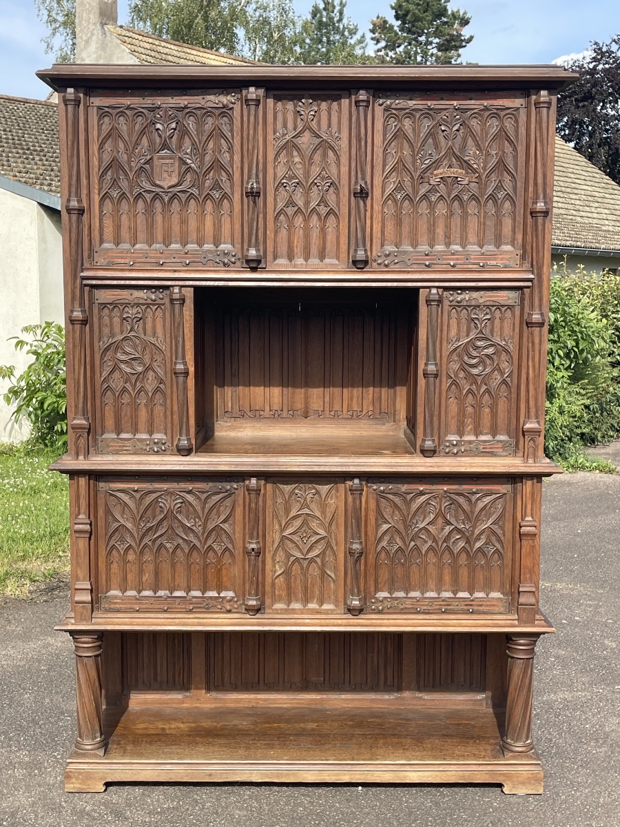 Carved Gothic-style Sideboard-photo-2