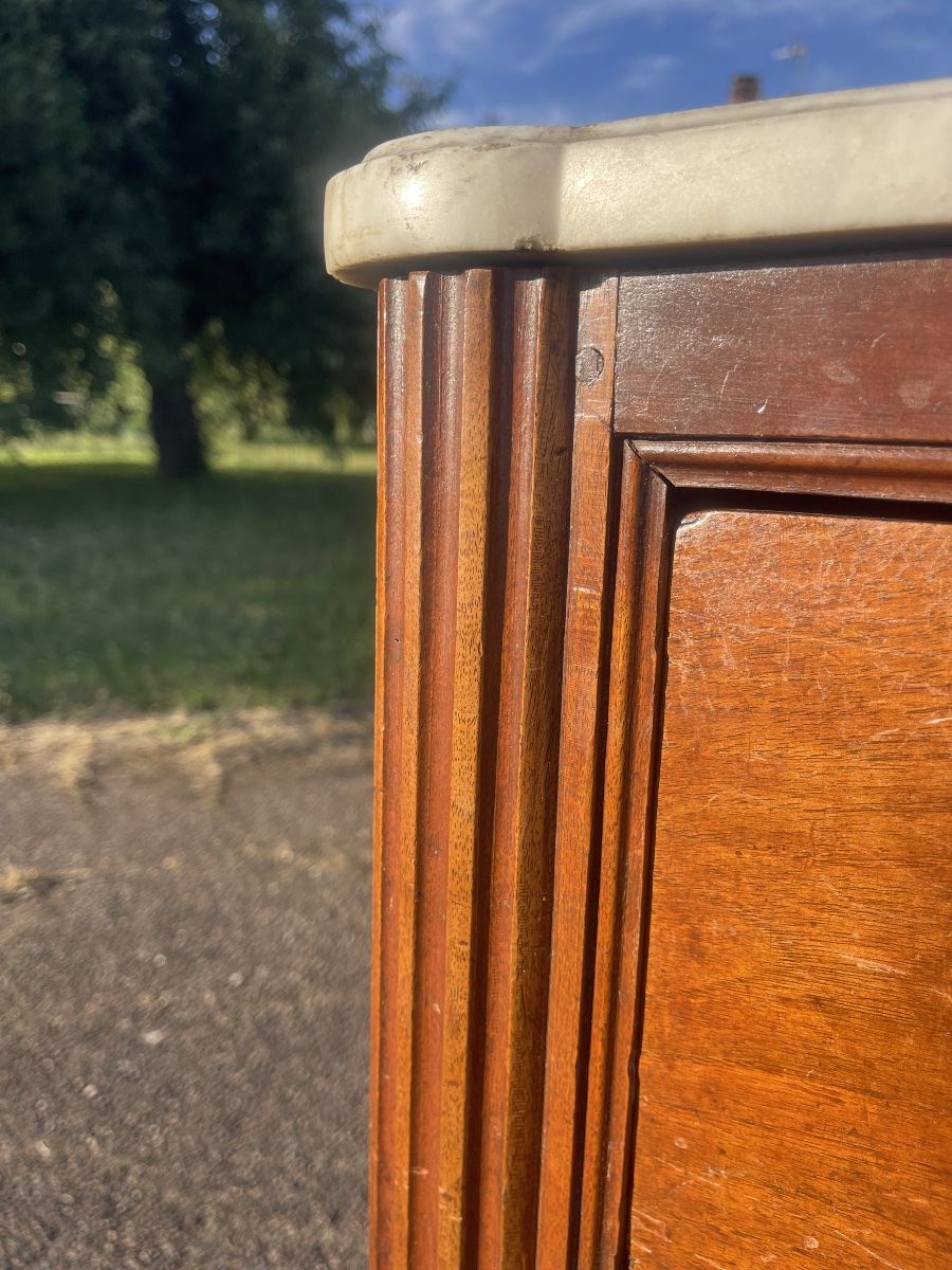 XVIIIe - Commode en Noyer d’époque Louis XVI-photo-4