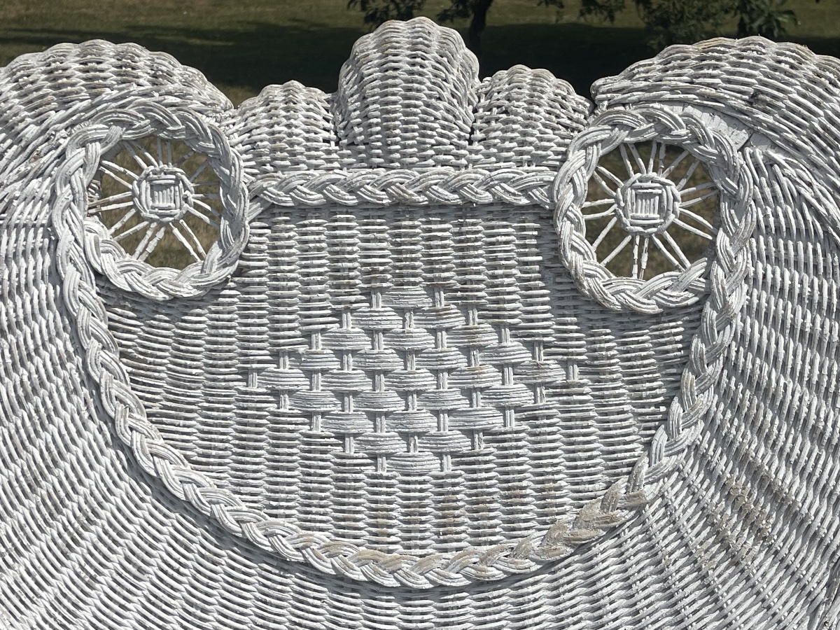 Miscellaneous Pair Of Rattan Garden Chairs And Table-photo-3
