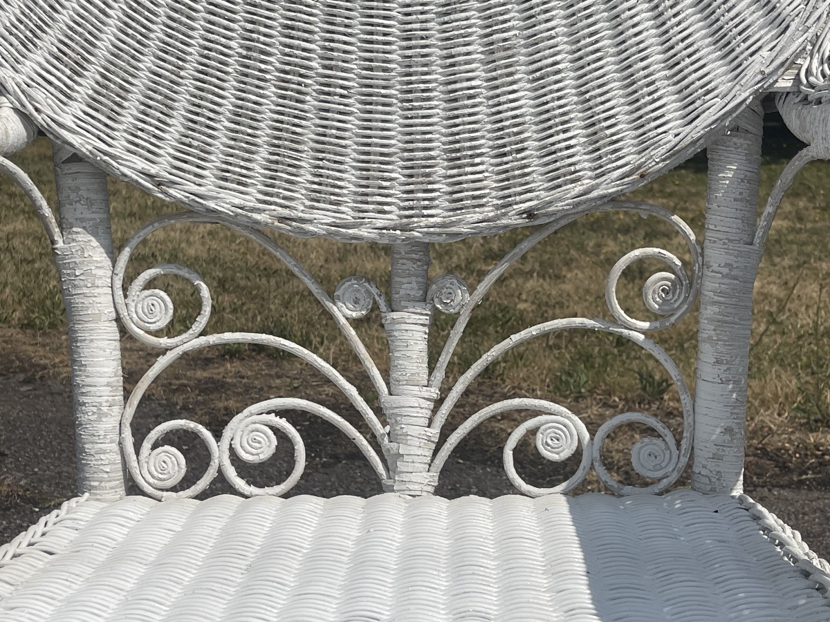 Miscellaneous Pair Of Rattan Garden Chairs And Table-photo-6