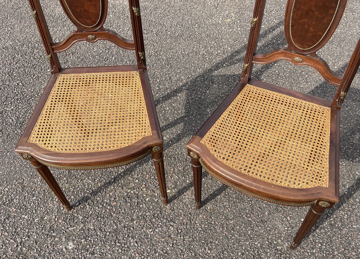 Paire de Chaises Style Louis XVI-photo-5