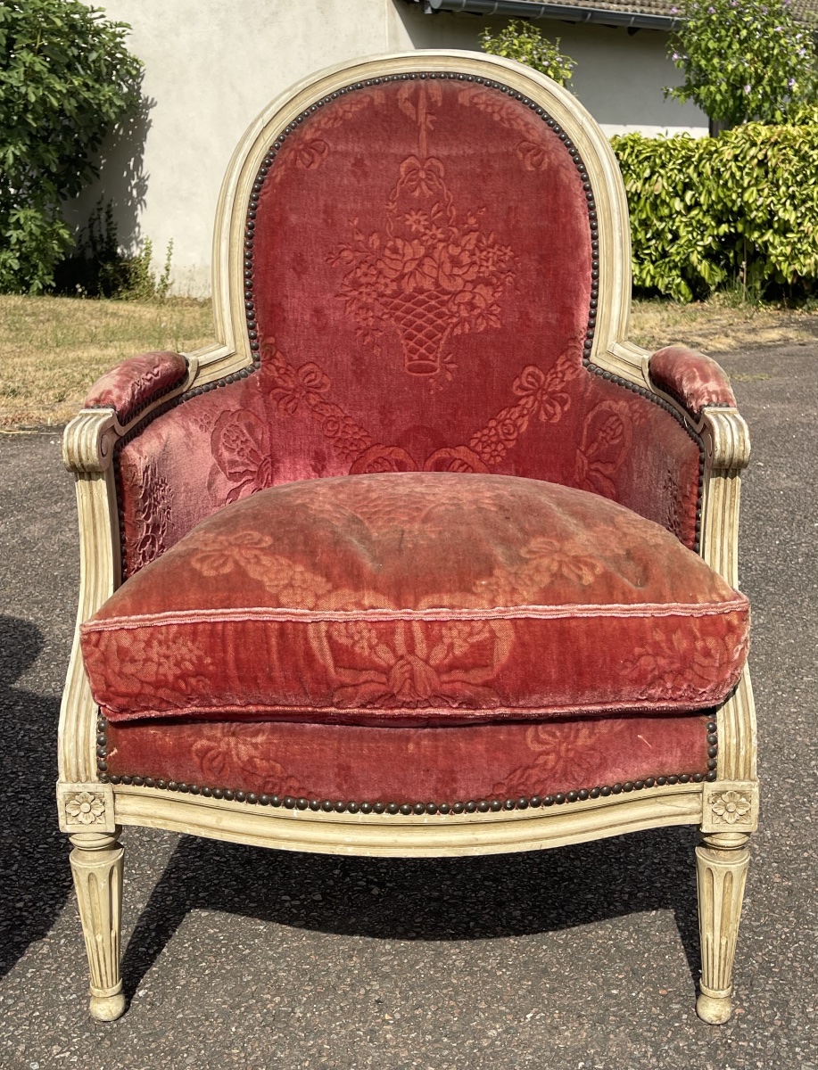 Paire de Bergères Style Louis XVI-photo-4