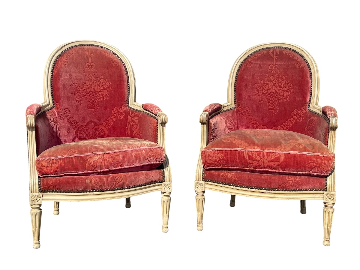 Paire de Bergères Style Louis XVI