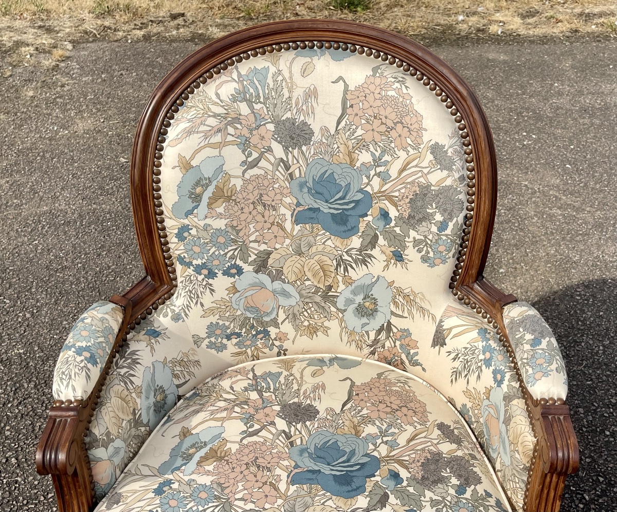 Paire de bergères Style Louis XVI-photo-4