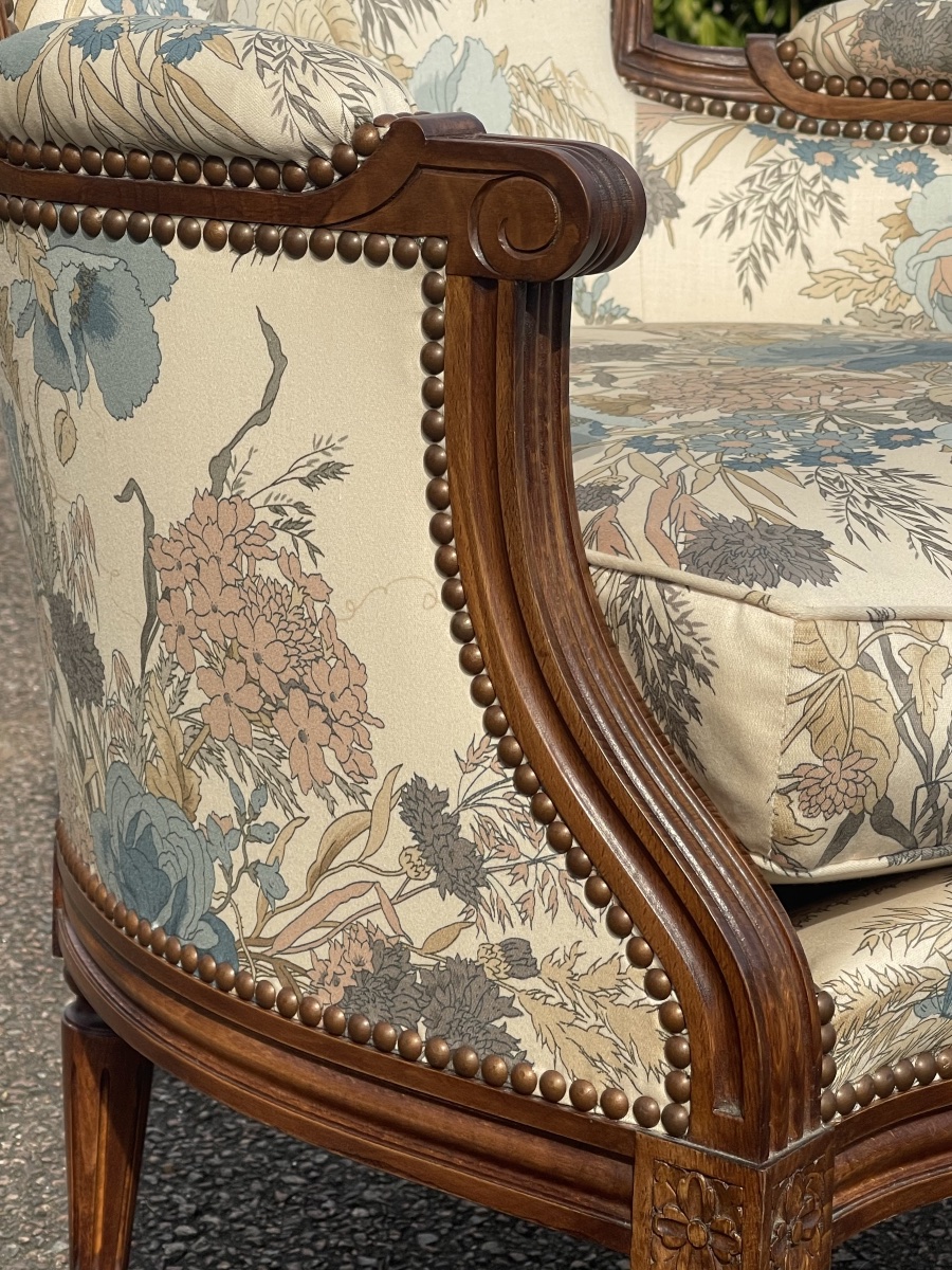 Paire de bergères Style Louis XVI-photo-2