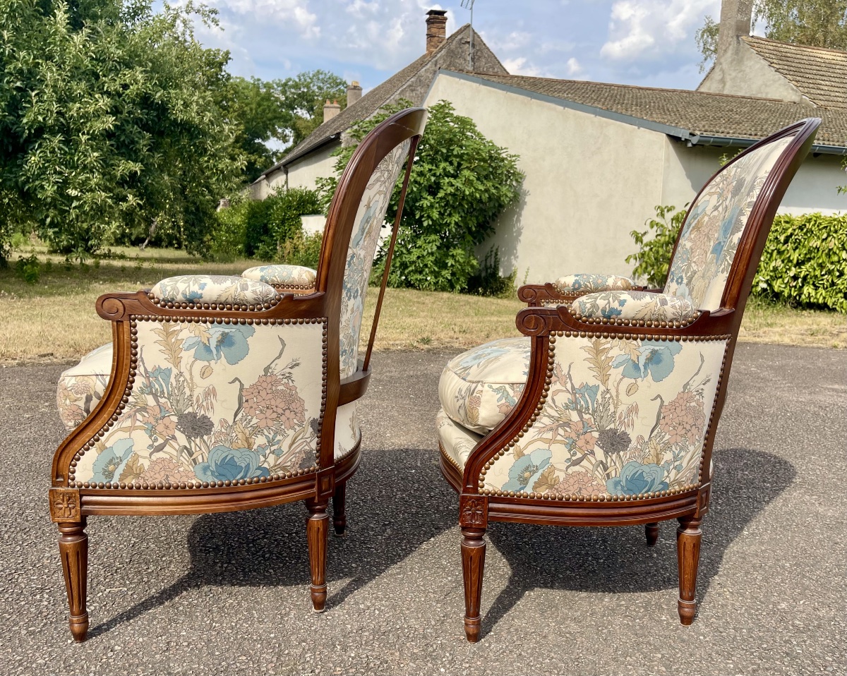 Paire de bergères Style Louis XVI-photo-6