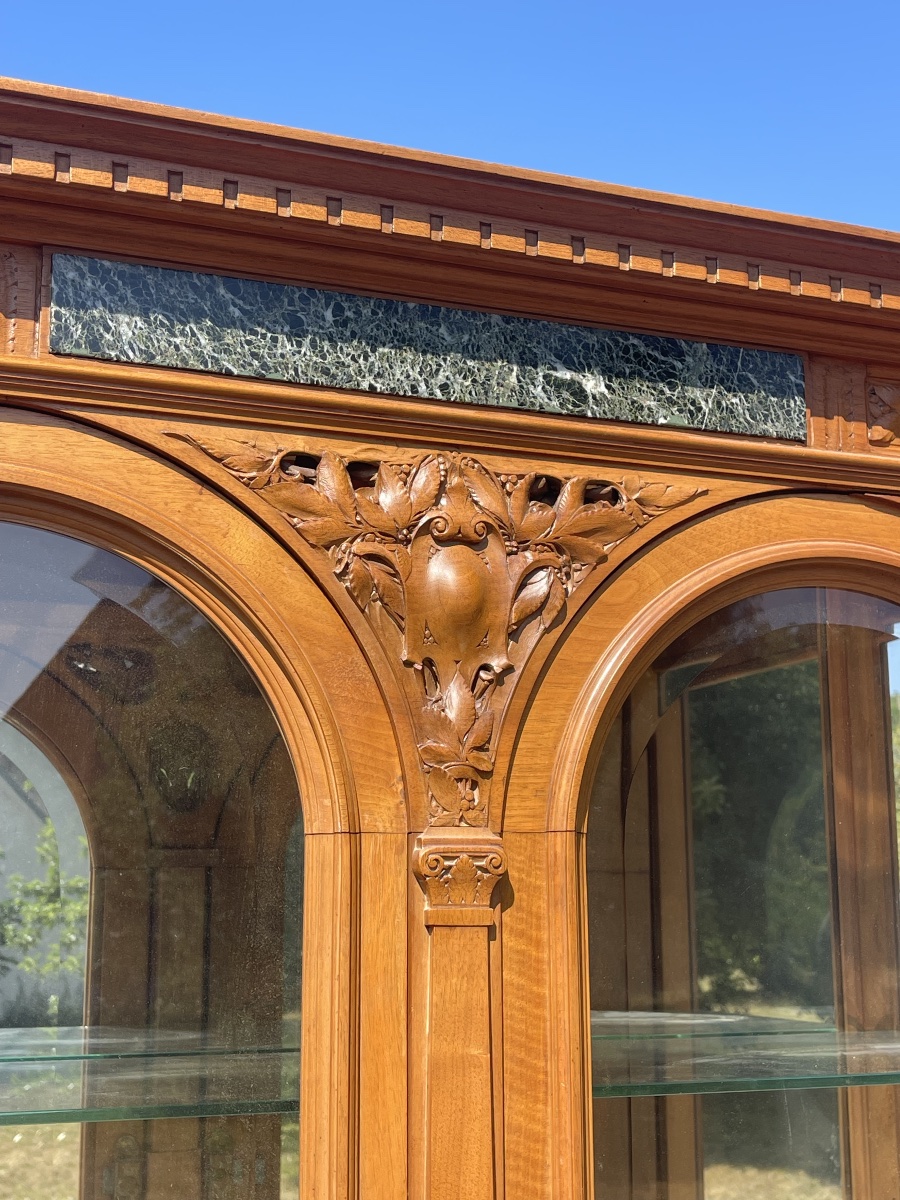 Display Cabinet - Carved Walnut Sideboard -photo-1
