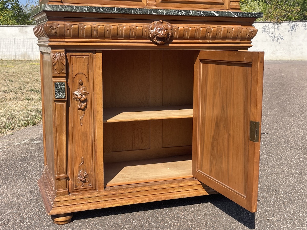 Display Cabinet - Carved Walnut Sideboard -photo-3