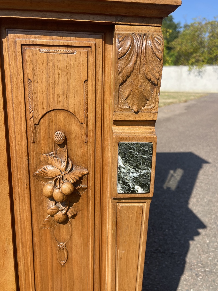 Display Cabinet - Carved Walnut Sideboard -photo-6