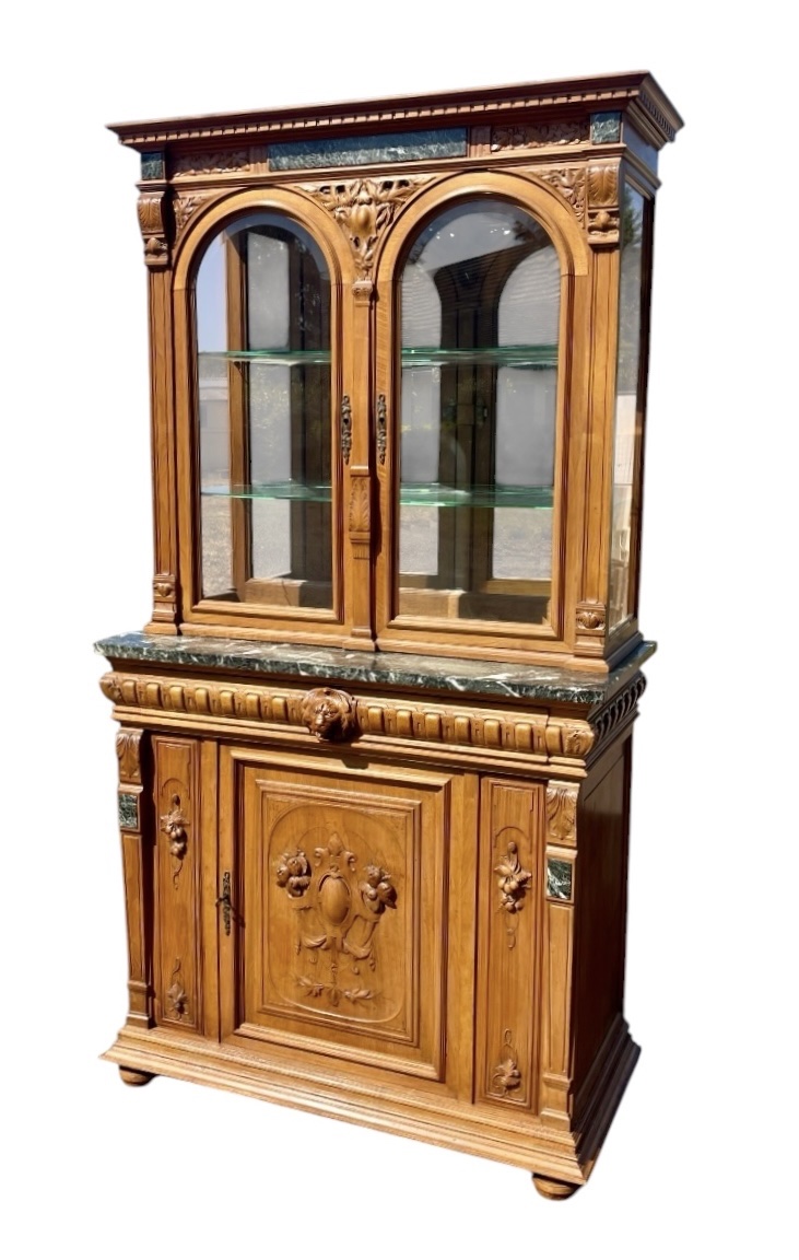 Display Cabinet - Carved Walnut Sideboard 