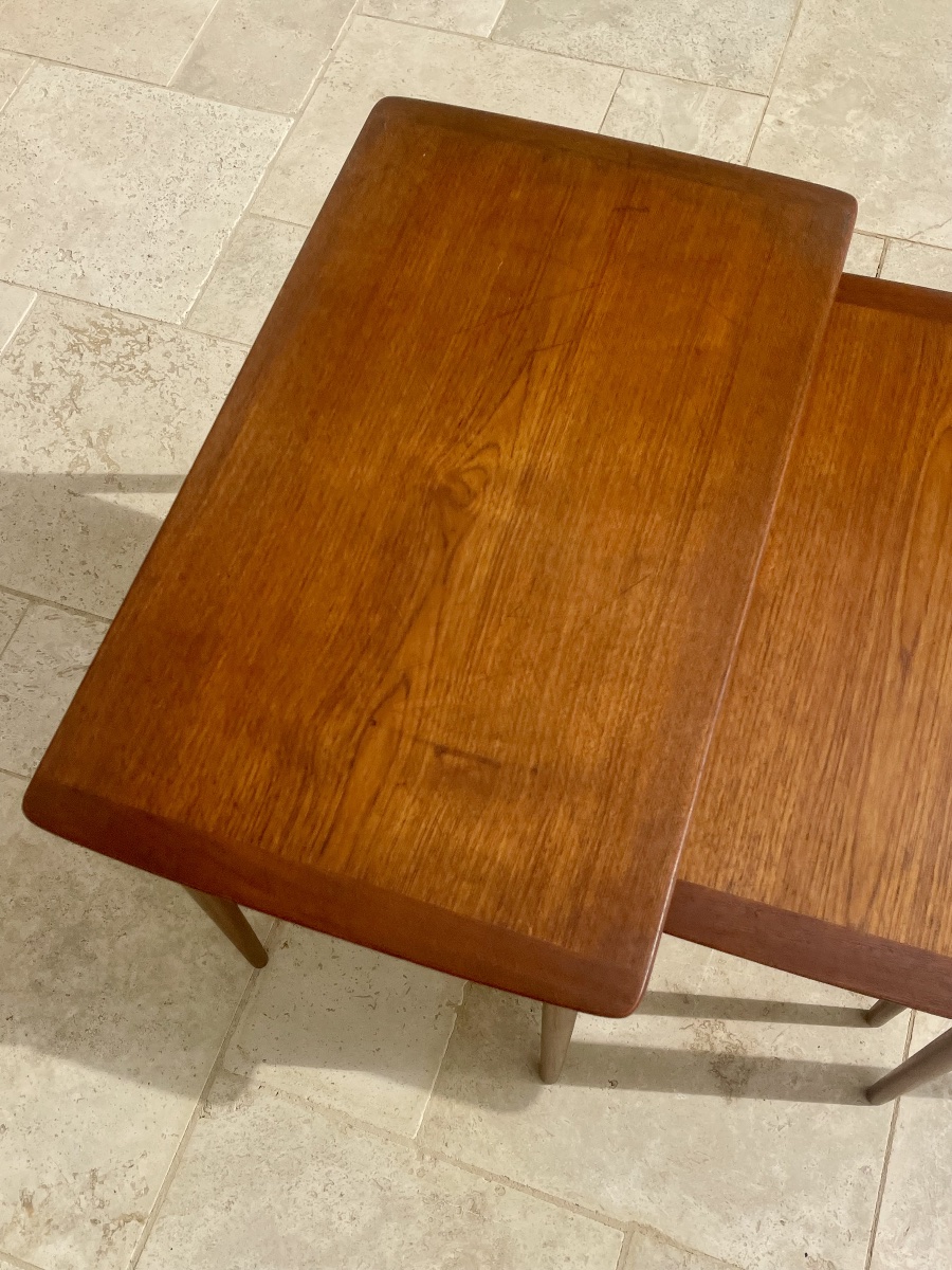 Tables gigognes scandinave en teck-photo-4