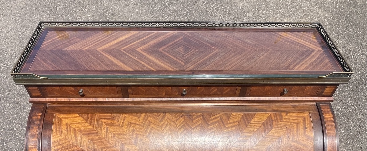 Small Louis XVI-style Cylinder Desk-photo-2