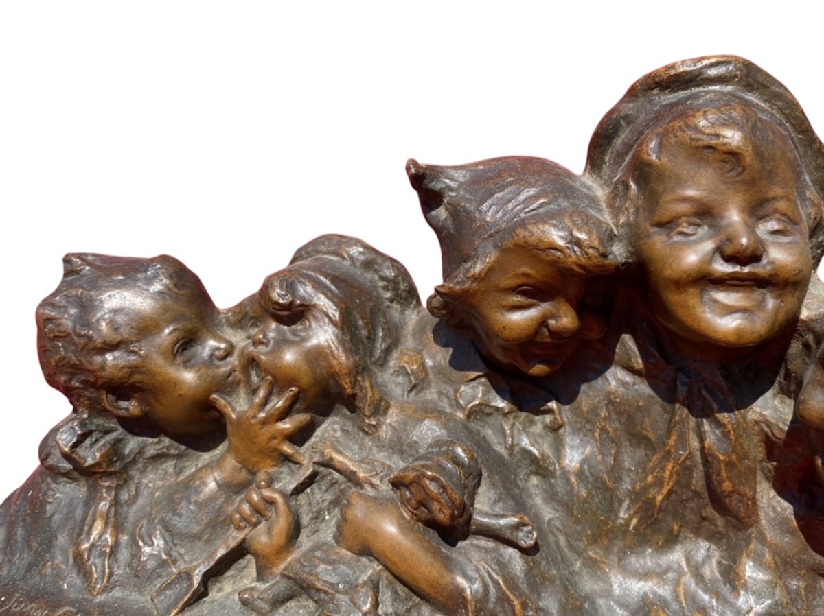 Juan Clara - Bronze, 6 Busts Of Laughing Children-photo-2