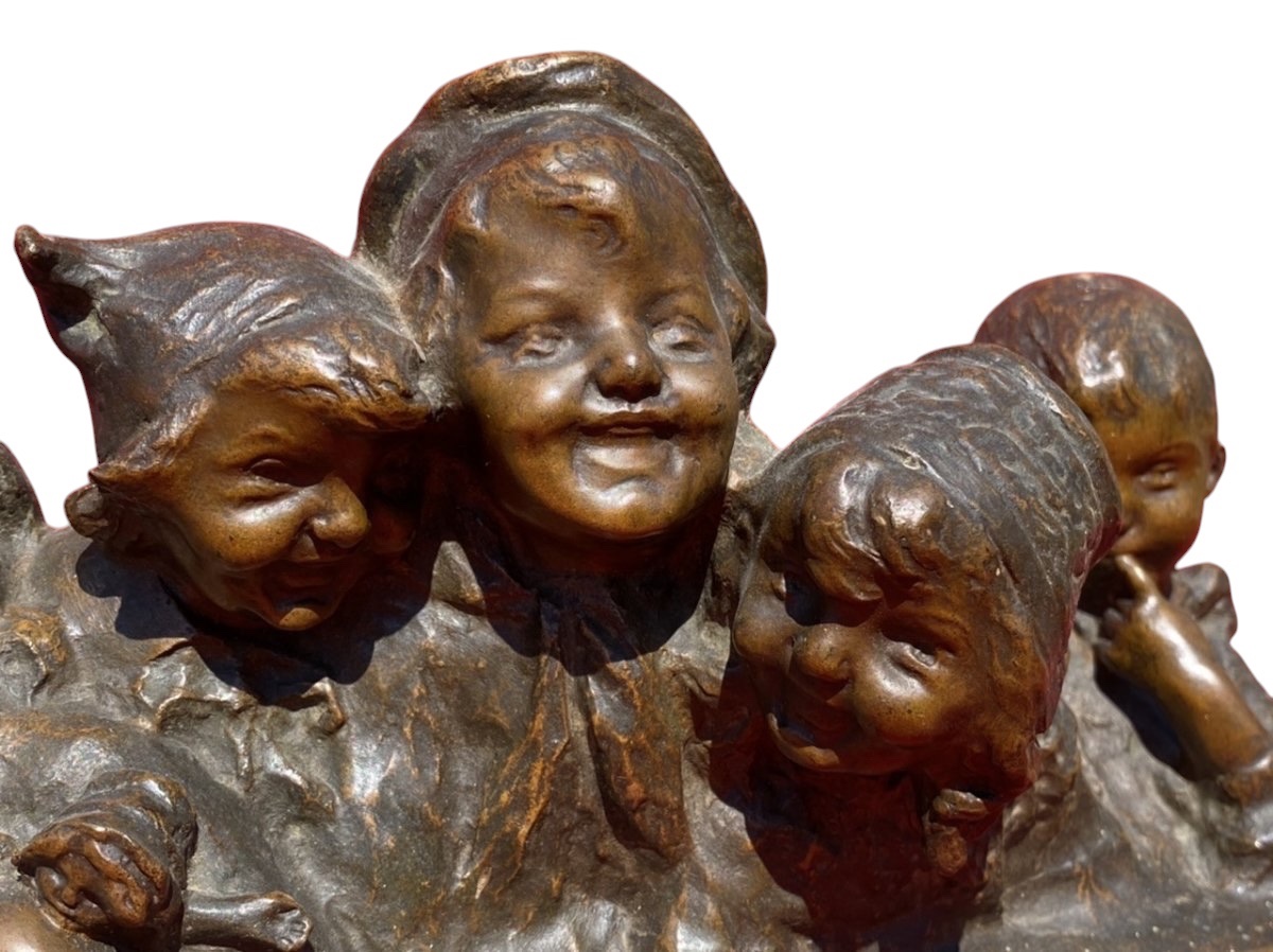 Juan Clara - Bronze, 6 Busts Of Laughing Children-photo-2