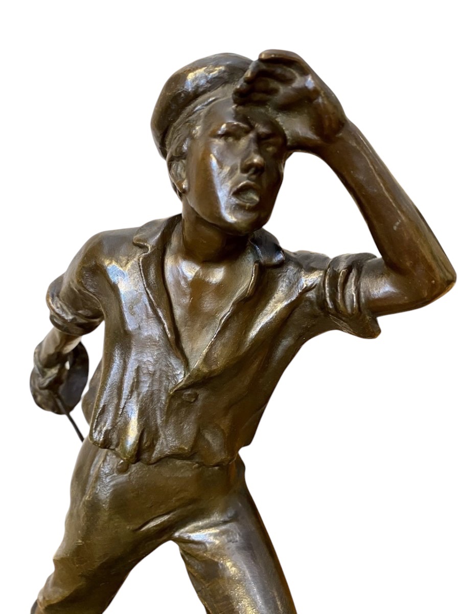 Arthur Puyt - Bronze, Sailor Throwing A Rope-photo-2