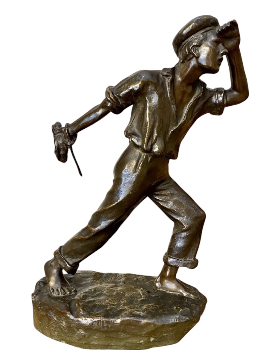 Arthur Puyt - Bronze, Sailor Throwing A Rope-photo-1