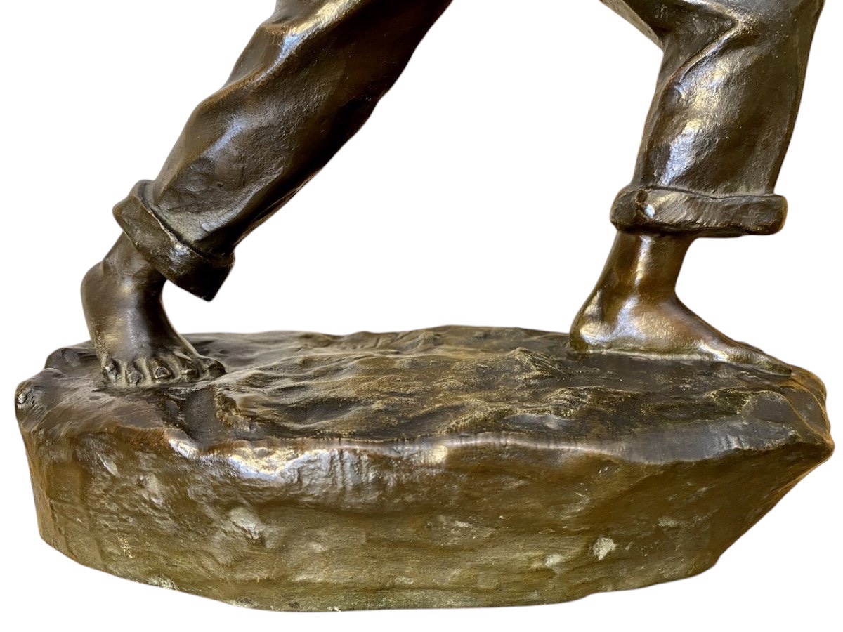 Arthur Puyt - Bronze, Sailor Throwing A Rope-photo-2