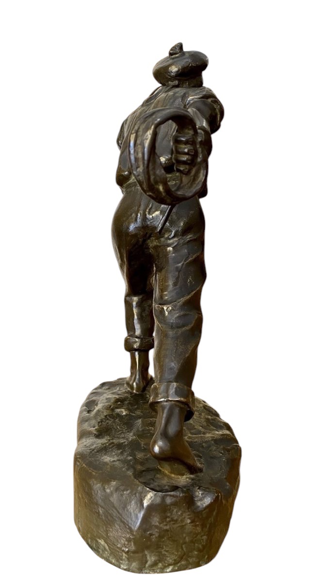 Arthur Puyt - Bronze, Sailor Throwing A Rope-photo-3