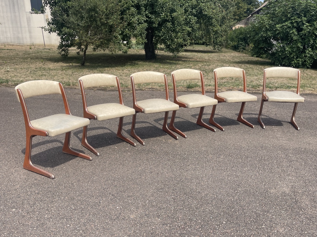 BAUMANN - Suite de 6 Chaises Kangourou-photo-2