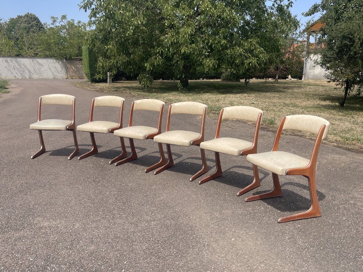 BAUMANN - Suite de 6 Chaises Kangourou-photo-3