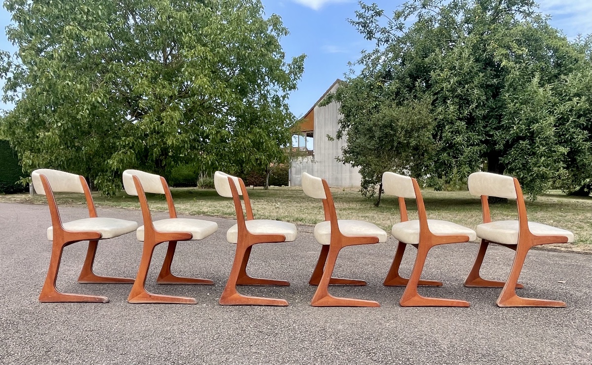 BAUMANN - Suite de 6 Chaises Kangourou-photo-7
