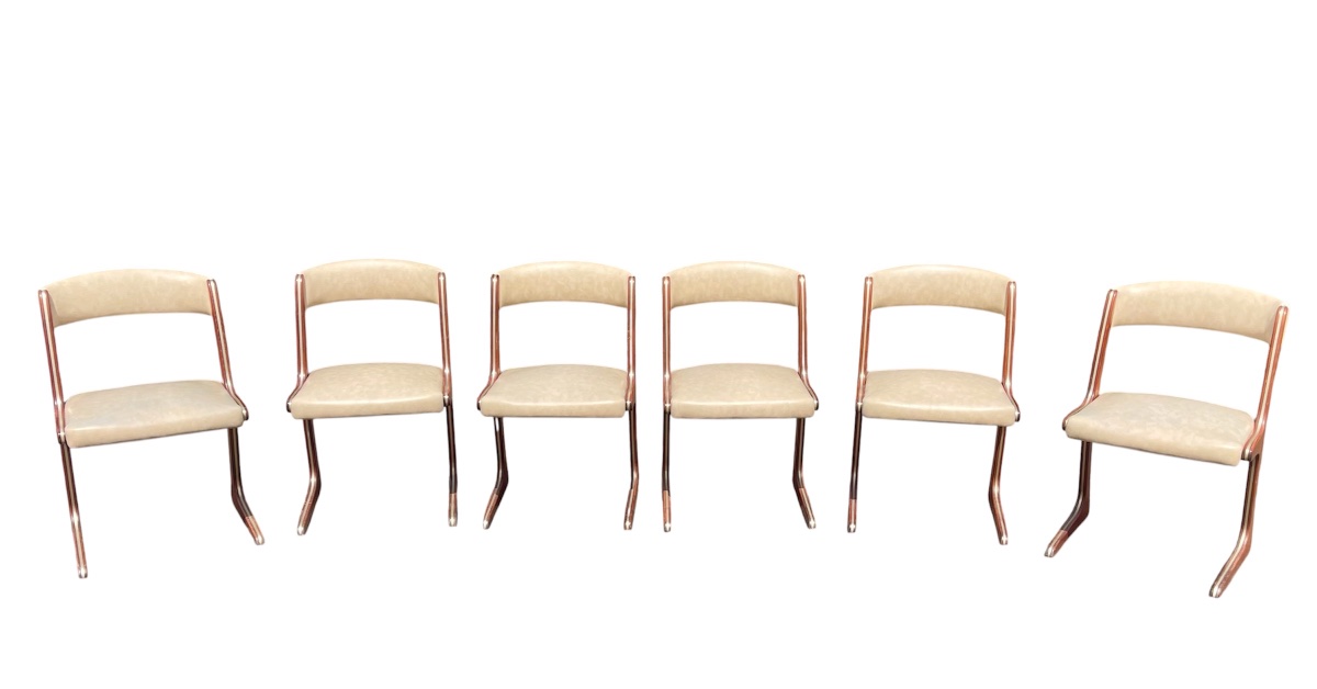 BAUMANN - Suite de 6 Chaises Kangourou