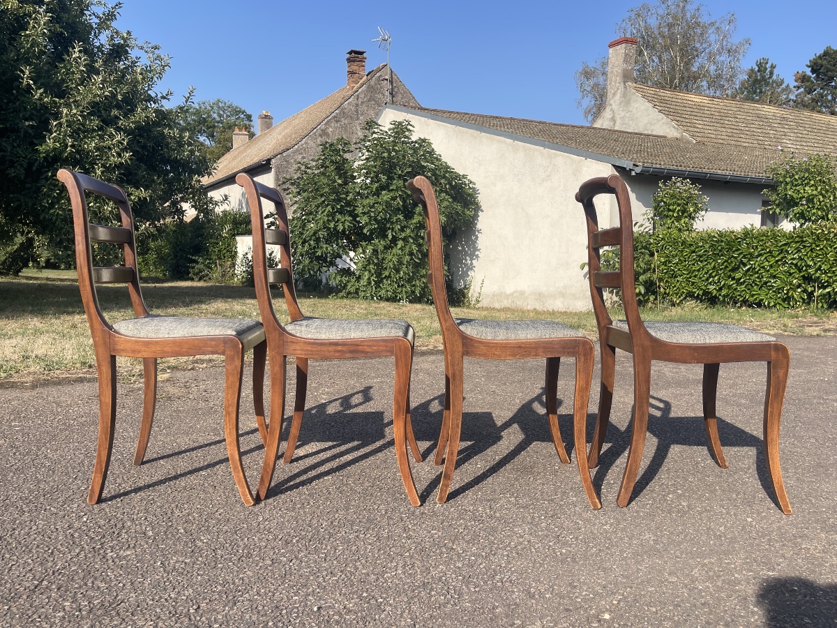 4 Mahogany Chairs In The Restoration Style -photo-5