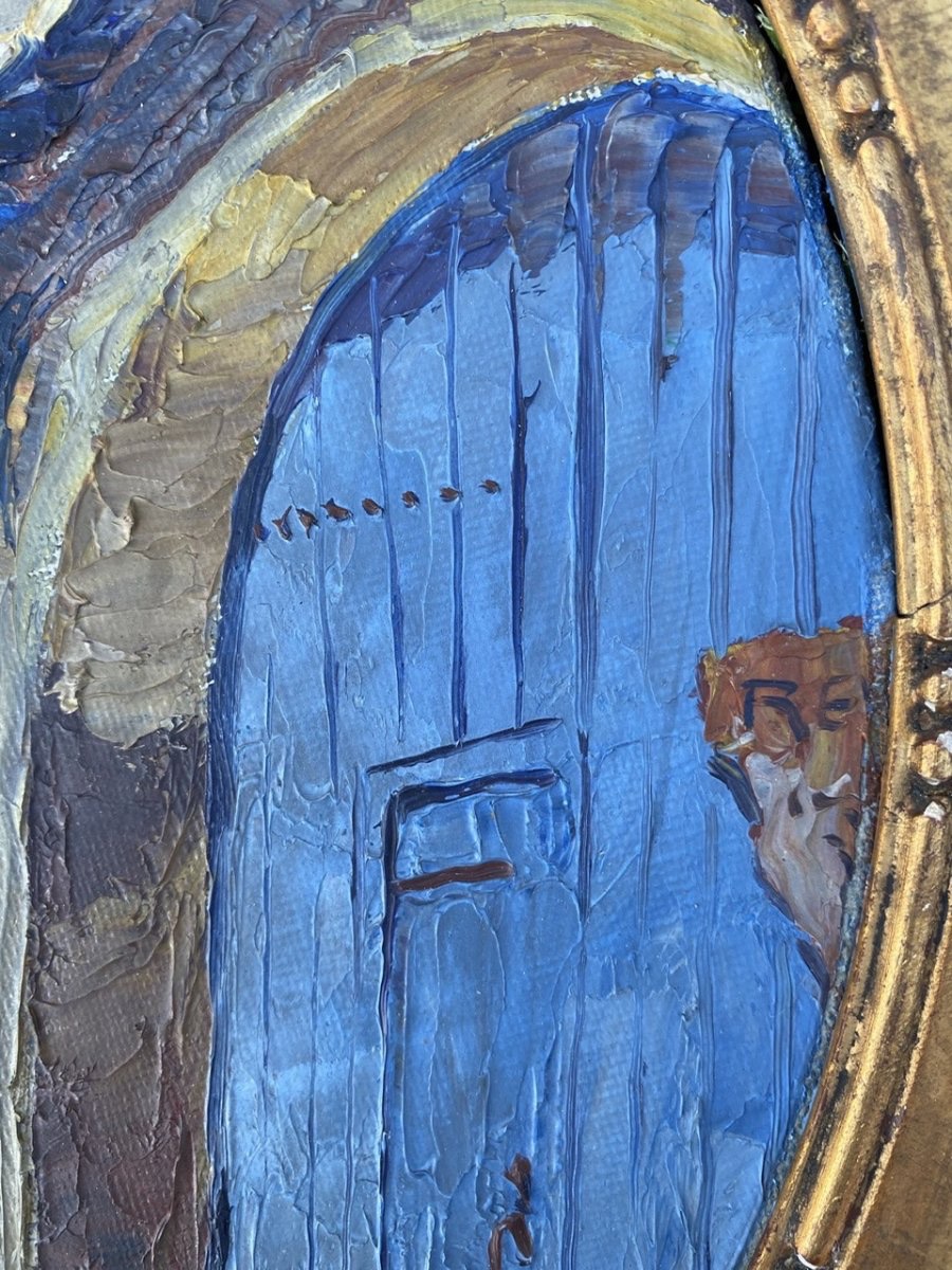 Ch. RAYMOND - Huile sur Isorel, Eglise à PIOLENC (Vaucluse) -photo-1
