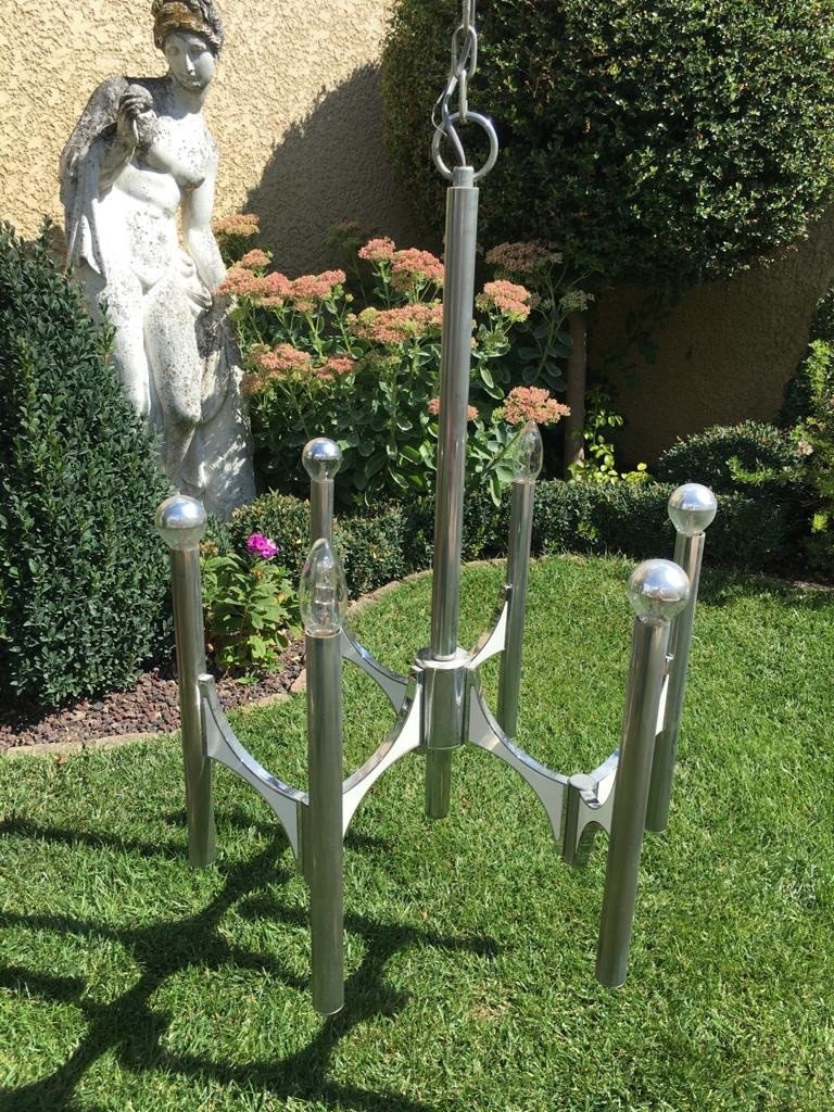 G. Sciolari - Vintage 6-light Chandelier, 1960-photo-2