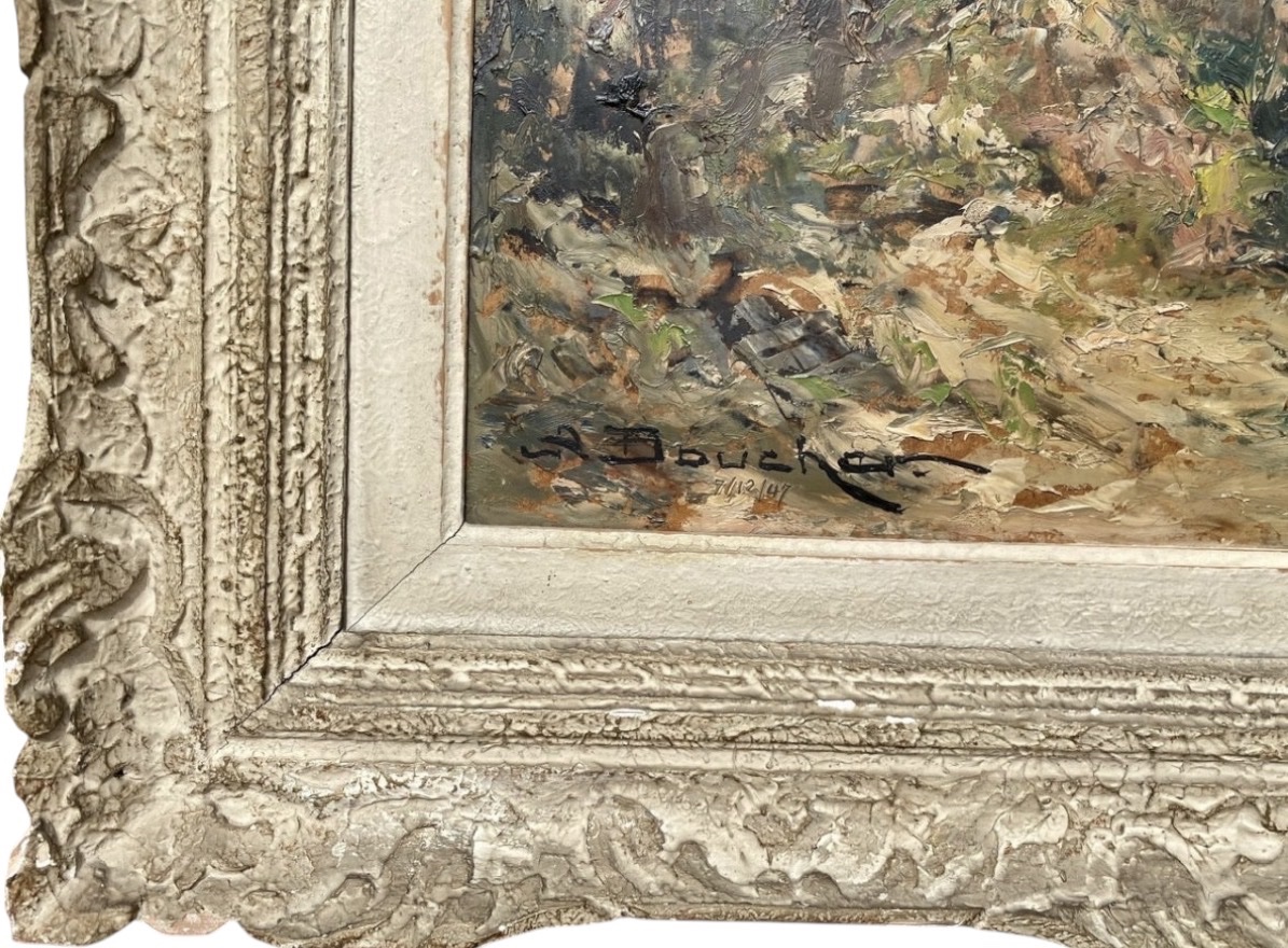 Amédée BOUCHER - Scène de Rue Animée en Automne-photo-3