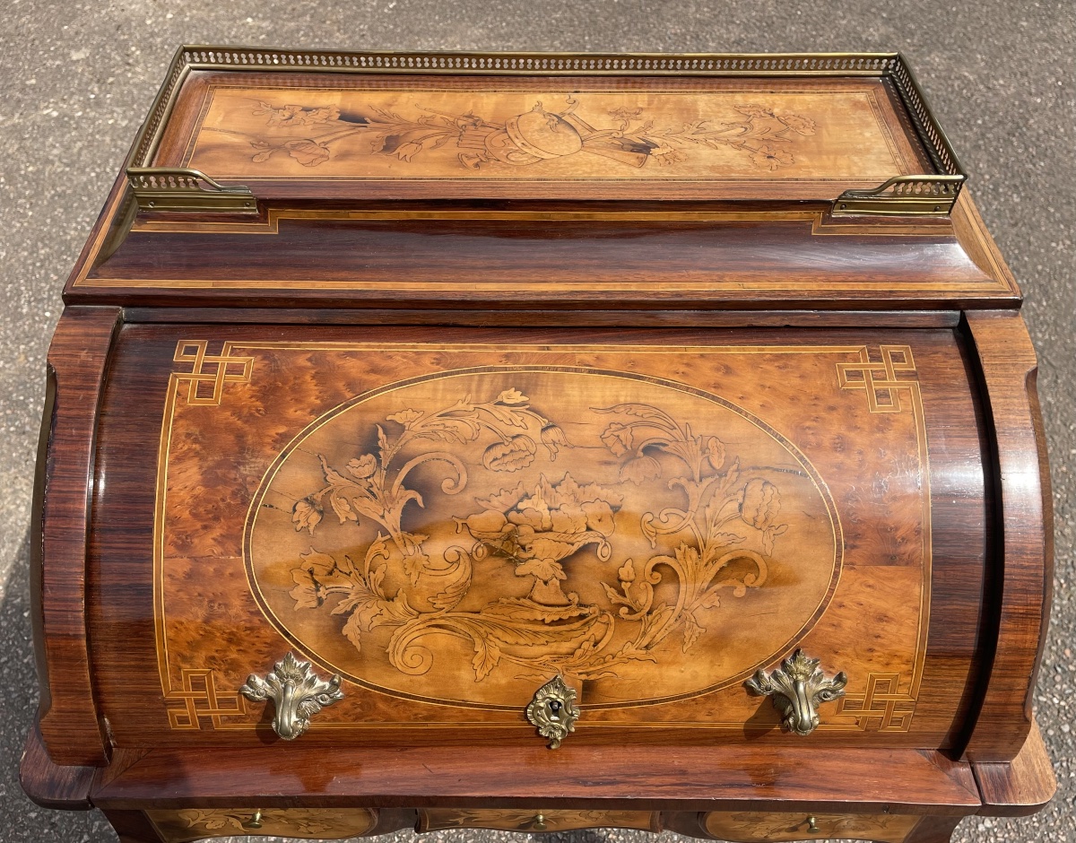 Louis XV-style Cylindrical "bureau / Bonheur Du Jour" Desk-photo-2