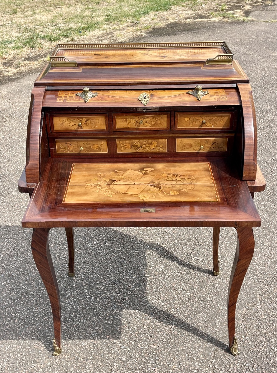 Louis XV-style Cylindrical "bureau / Bonheur Du Jour" Desk-photo-4