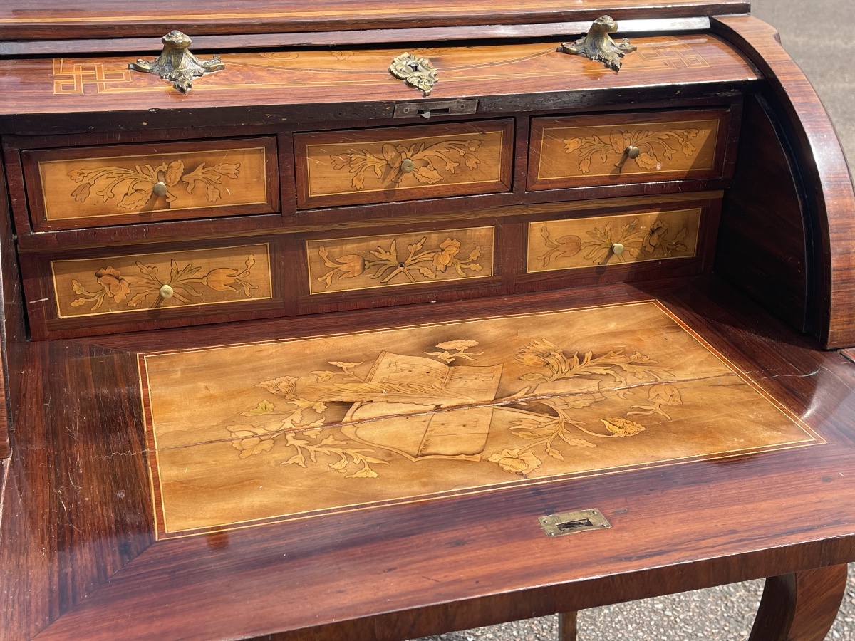 Louis XV-style Cylindrical "bureau / Bonheur Du Jour" Desk-photo-5