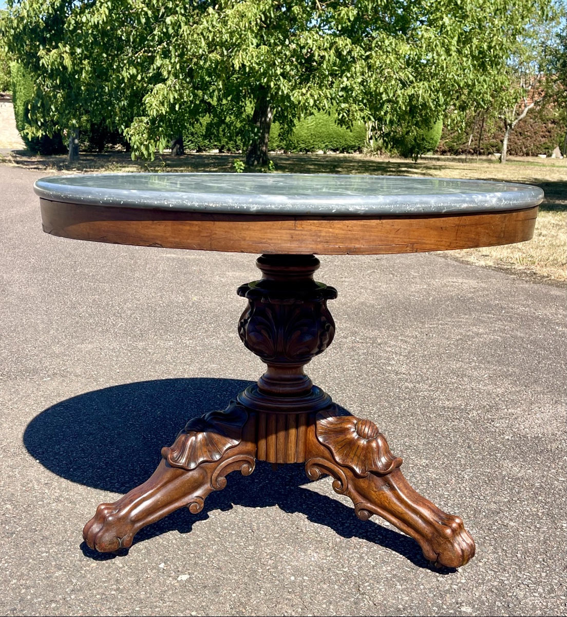 Mahogany Side Table From The Empire/restoration Period -photo-1
