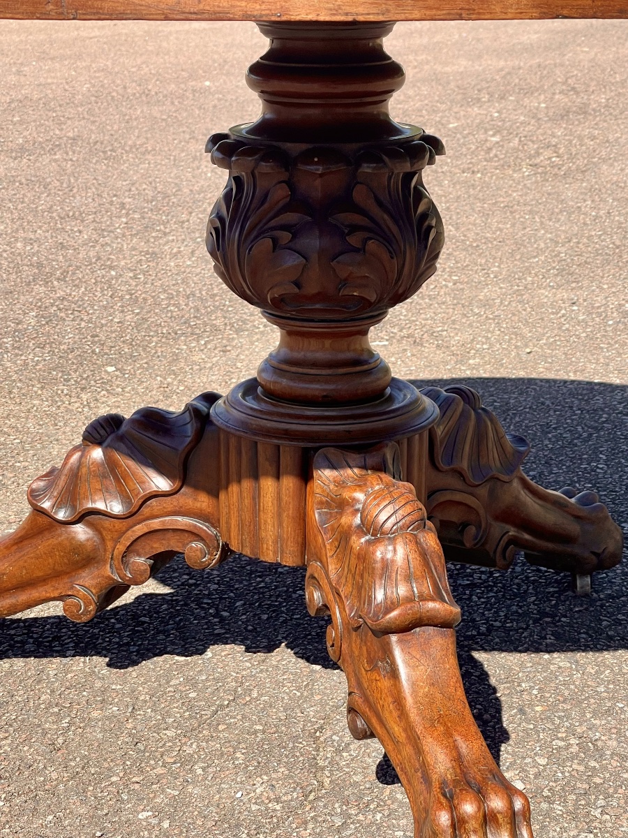 Mahogany Side Table From The Empire/restoration Period -photo-3