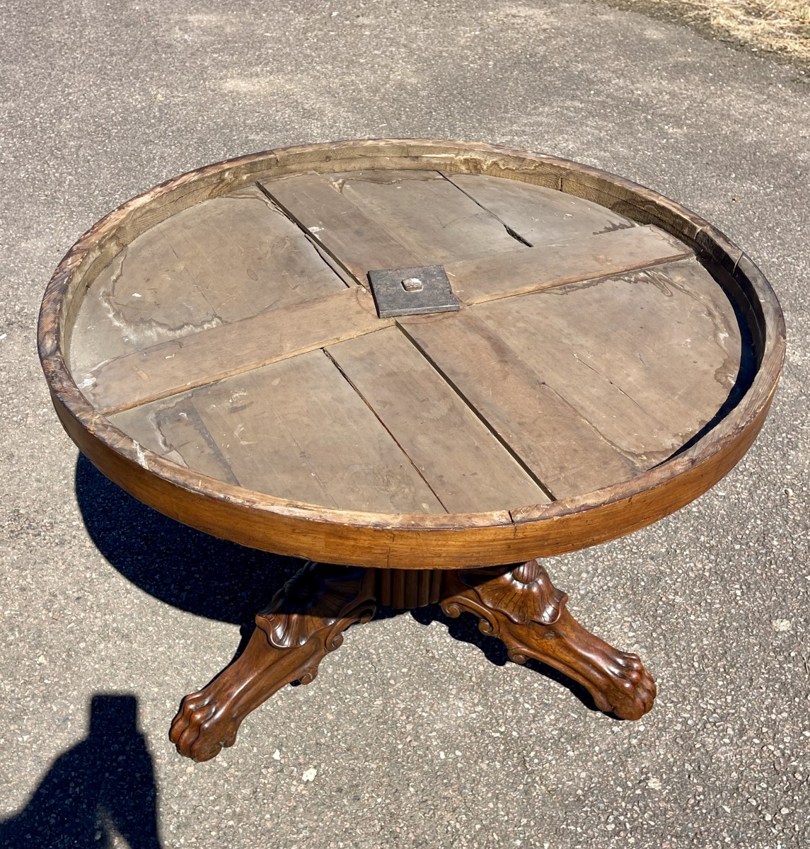 Mahogany Side Table From The Empire/restoration Period -photo-8