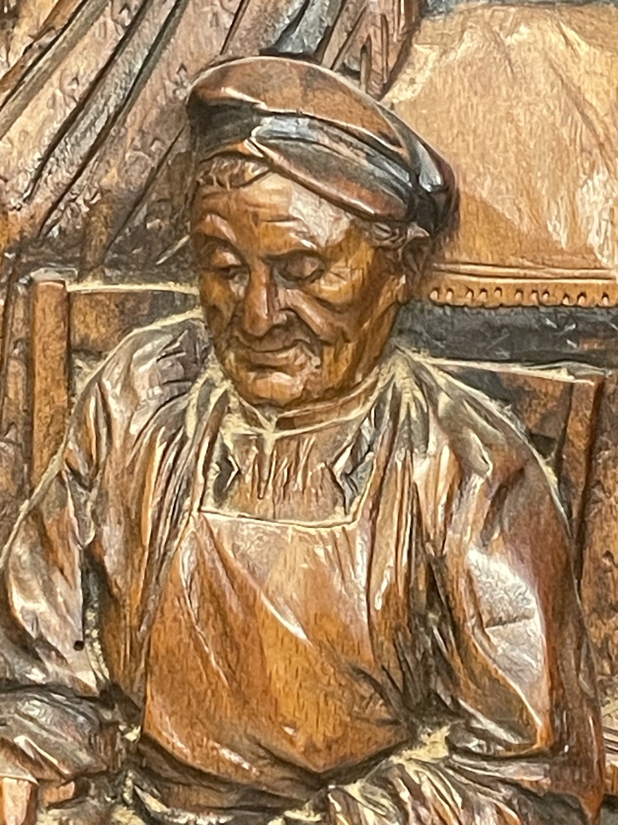 Jules BRET - Panneau en Bois Sculpté -photo-4
