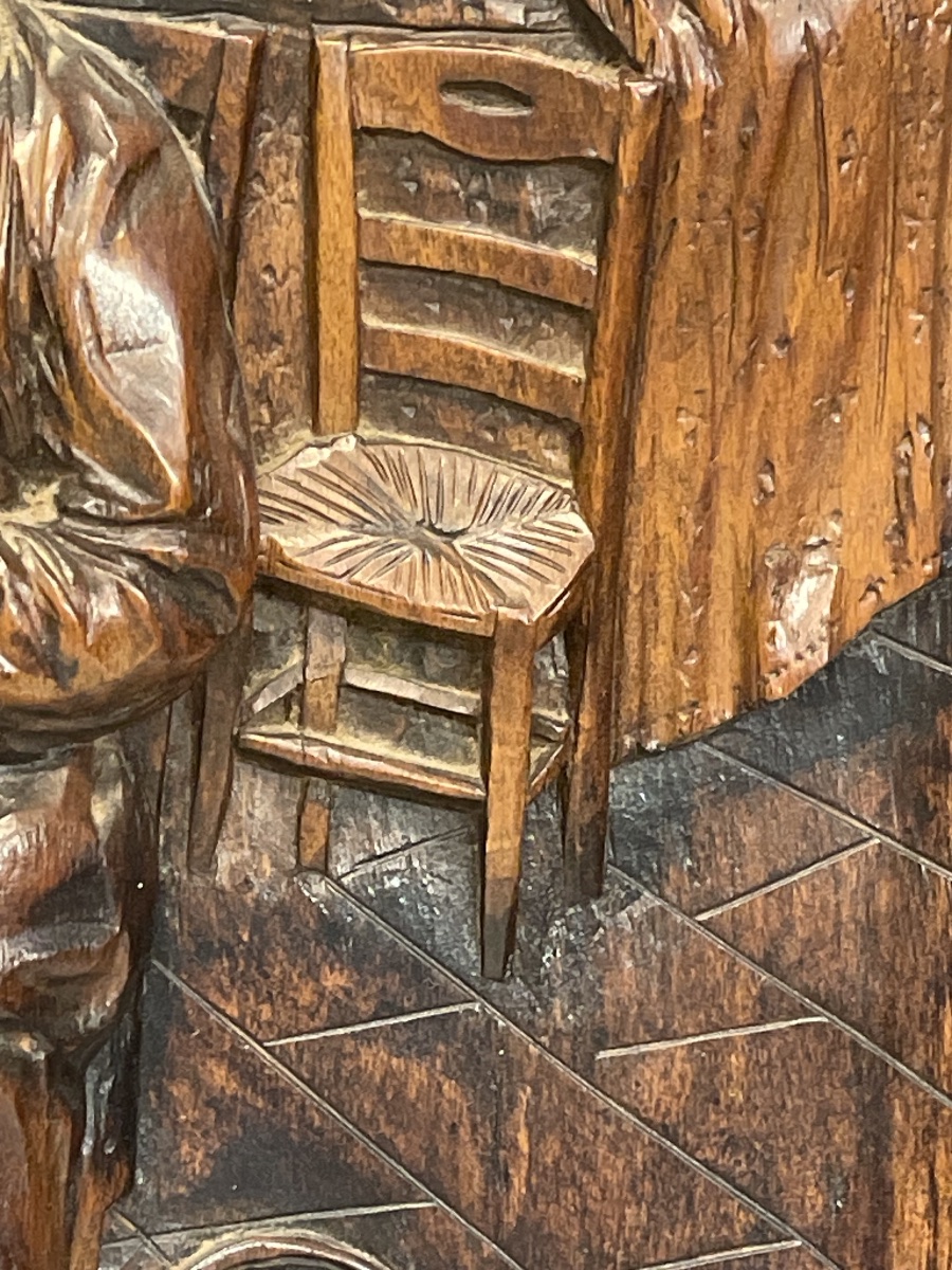 Jules BRET - Panneau en Bois Sculpté -photo-2