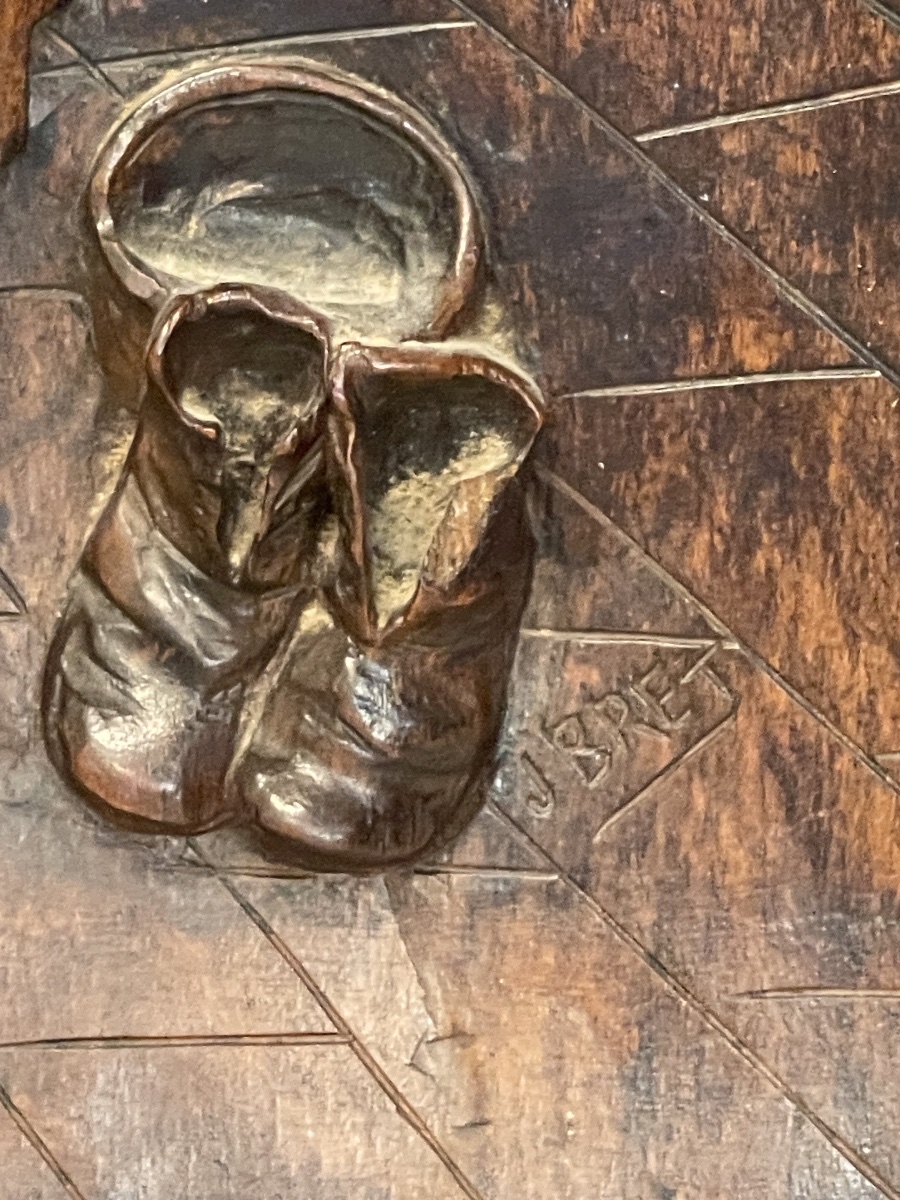 Jules BRET - Panneau en Bois Sculpté -photo-4