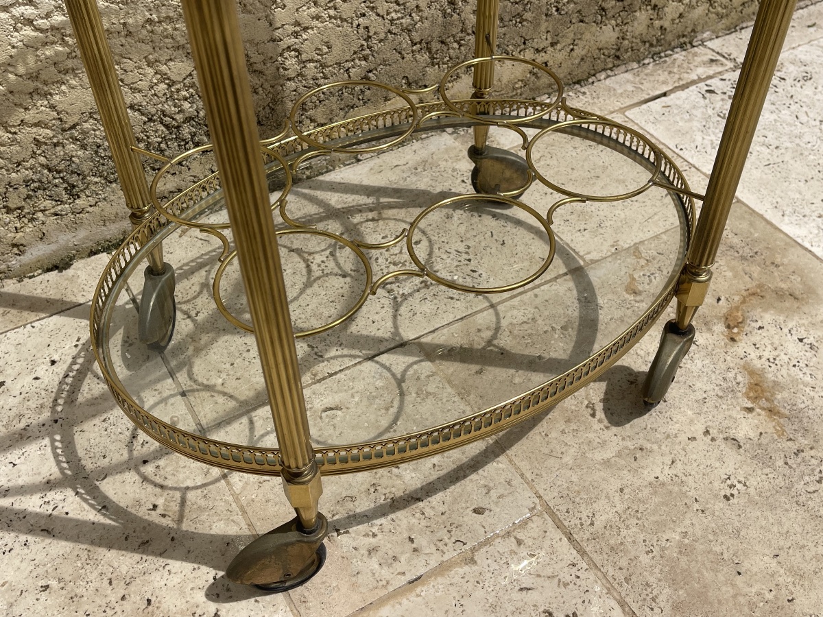 Maison BAGUÈS - Desserte Roulante ou Chariot en Laiton -photo-6