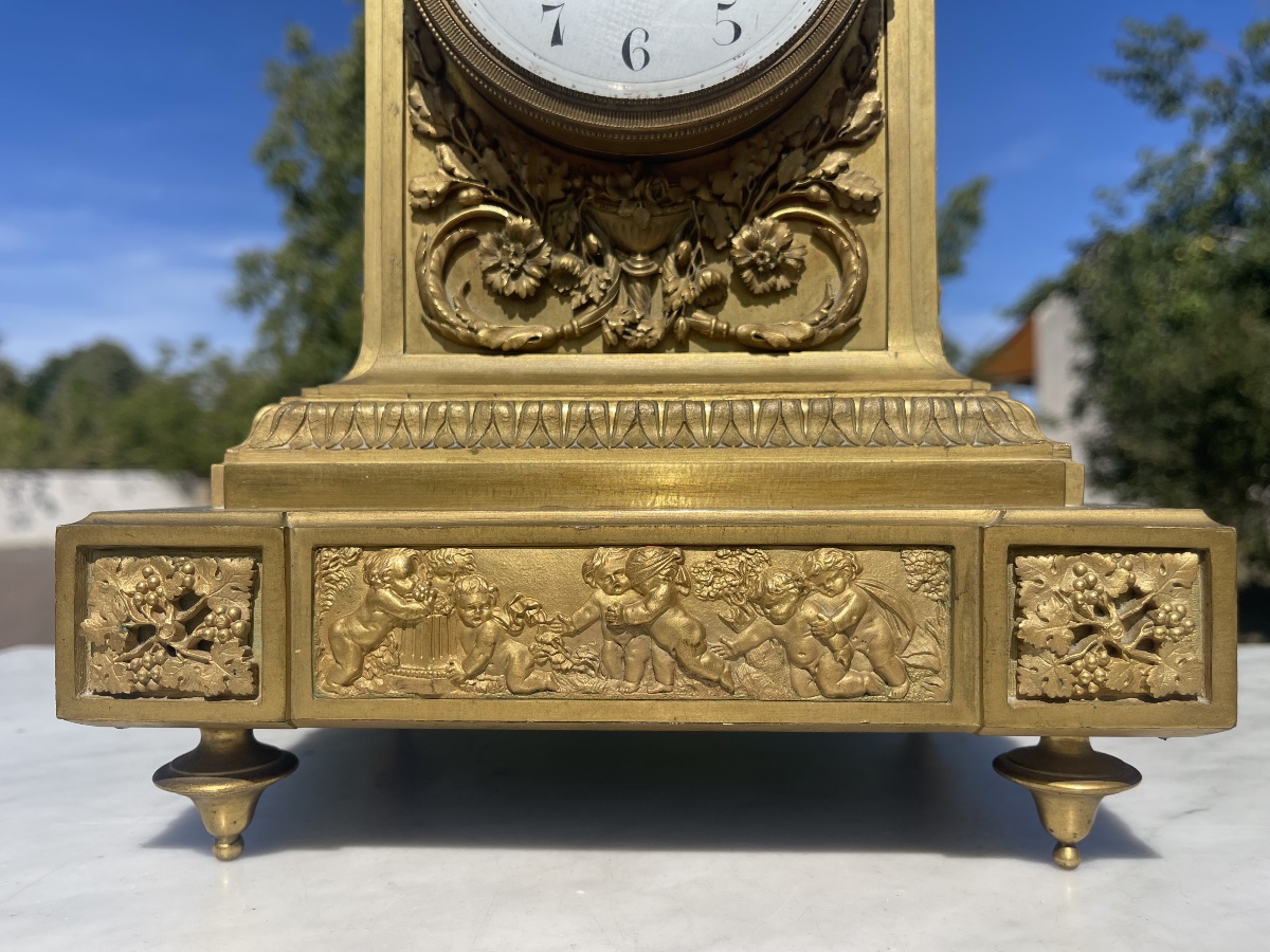 RAINGO Frères - Pendule en Bronze Doré -photo-3