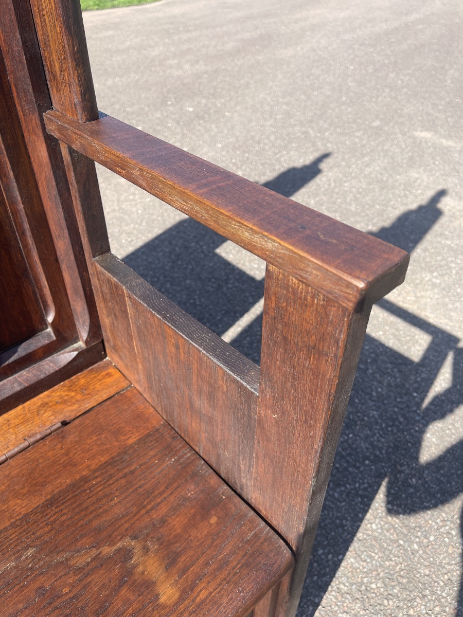 Paire de Bancs-coffres Style Gothique-photo-4