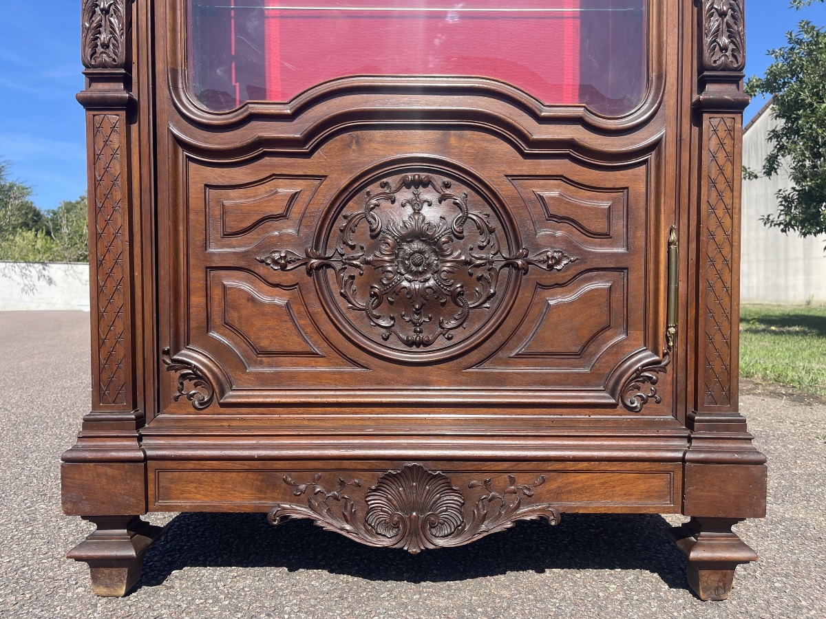 Louis XV-style Walnut Display Case/sideboard -photo-2