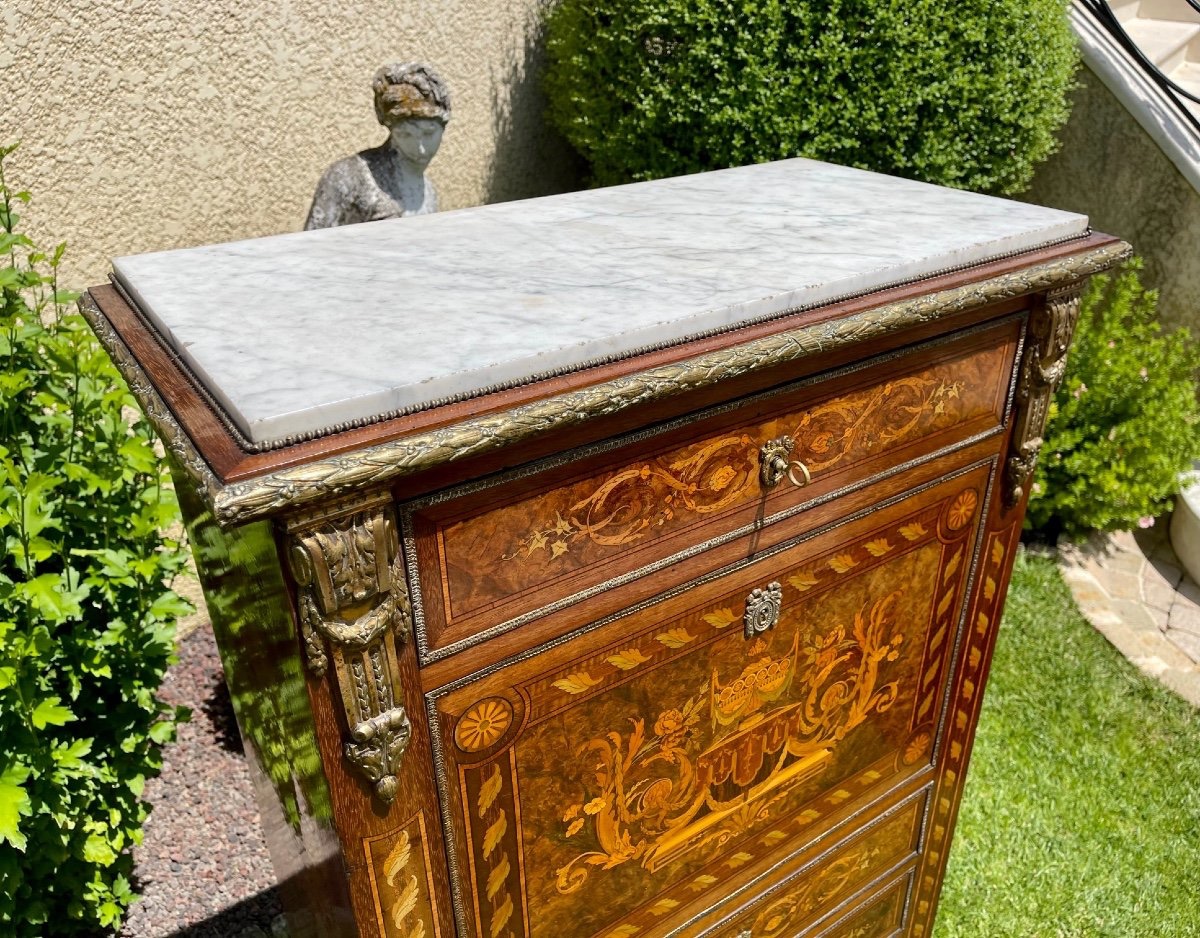 Napoleon III-era Marquetry Secretary Desk-photo-2