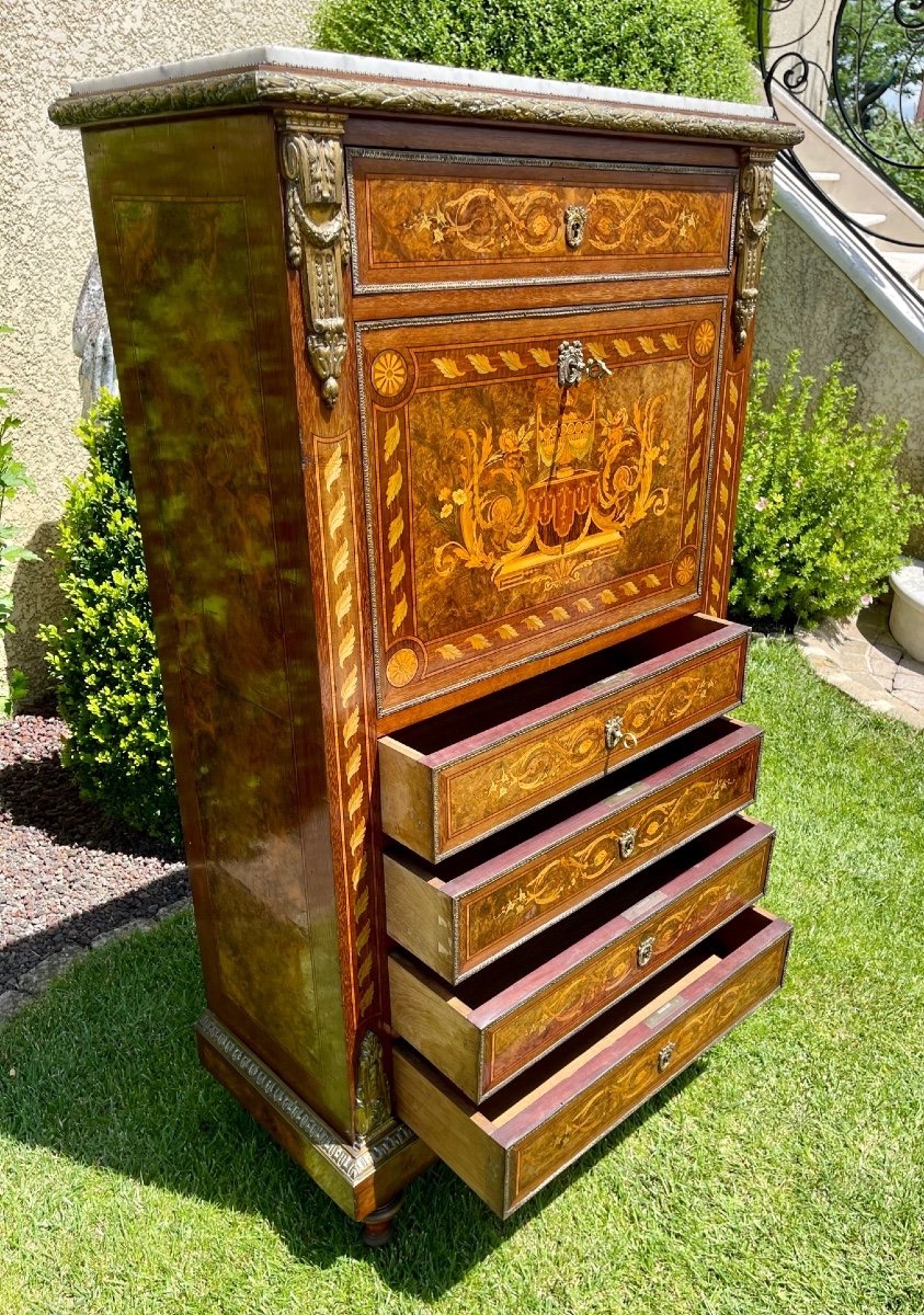 Napoleon III-era Marquetry Secretary Desk-photo-3