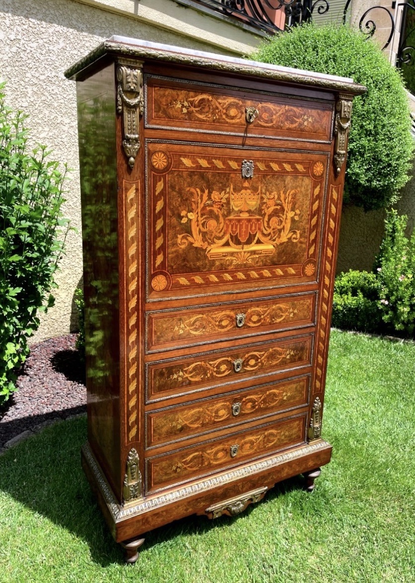 Napoleon III-era Marquetry Secretary Desk-photo-8