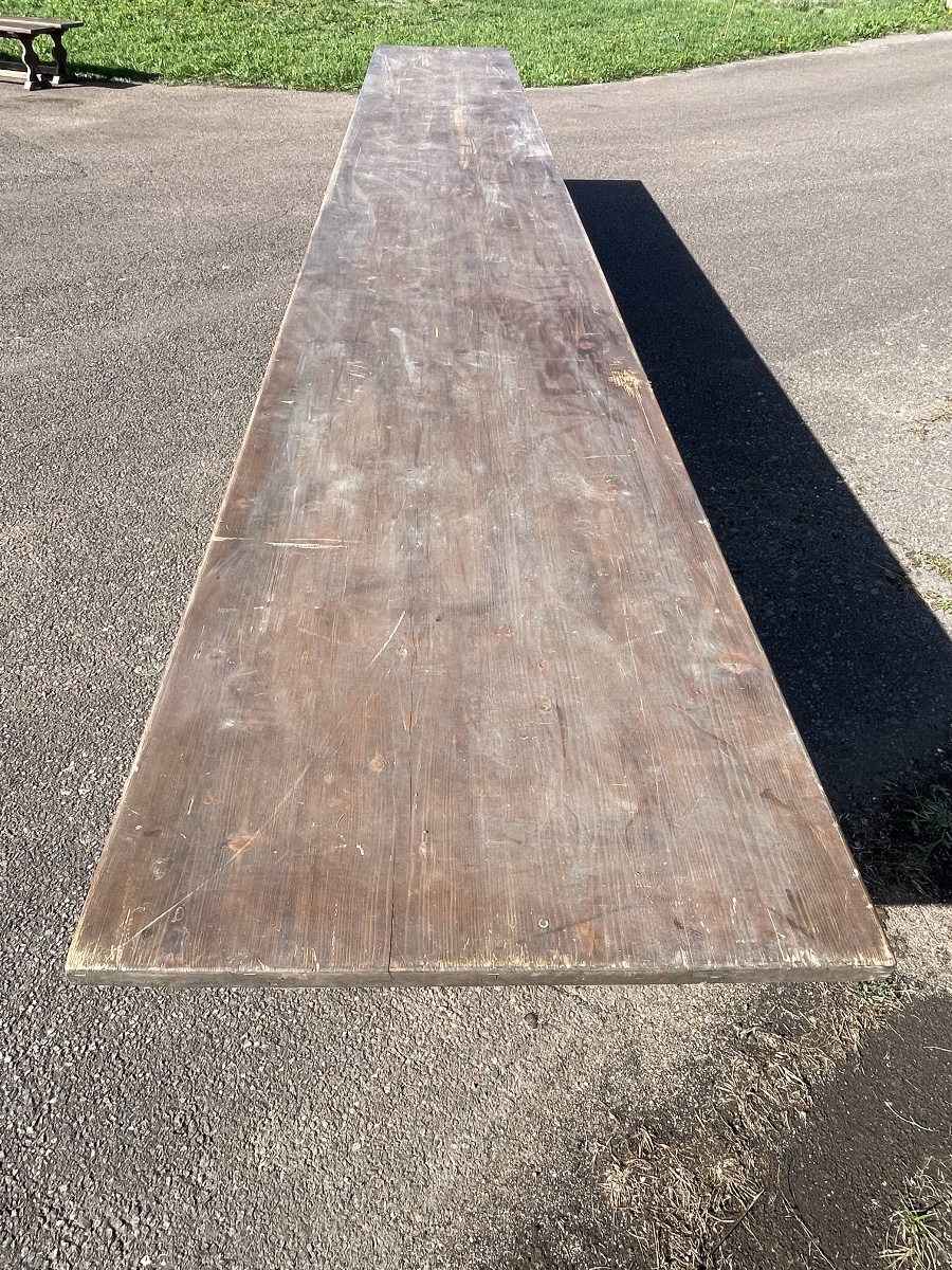 Grande Table de Ferme et ses Bancs, L 5m02-photo-3