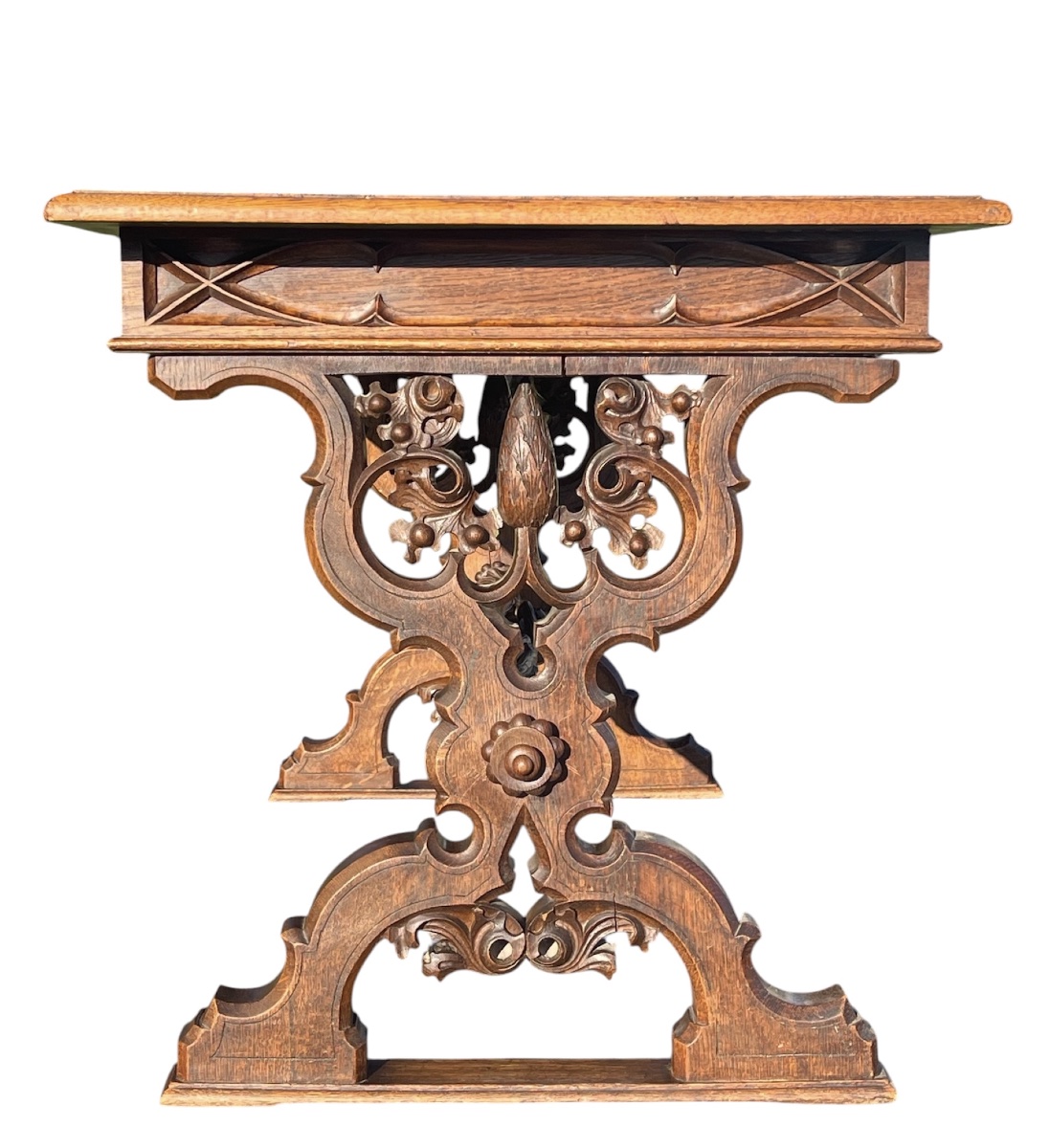 Bureau / Table en Chêne Style Gothique