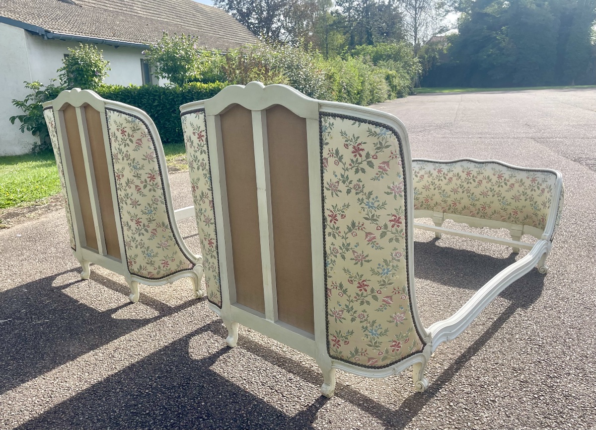 Pair Of Lacquered Louis XV-style Beds-photo-8